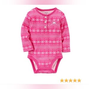 Pink winter print onesie